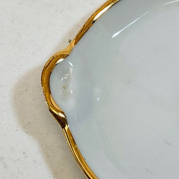 Limoges Castel France Porcelaine Miniature Tray Lovers Gold Trim Vintage as is - Picture 5 of 11